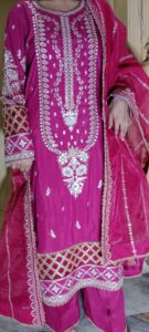Elysia Raw Silk Pink Suit